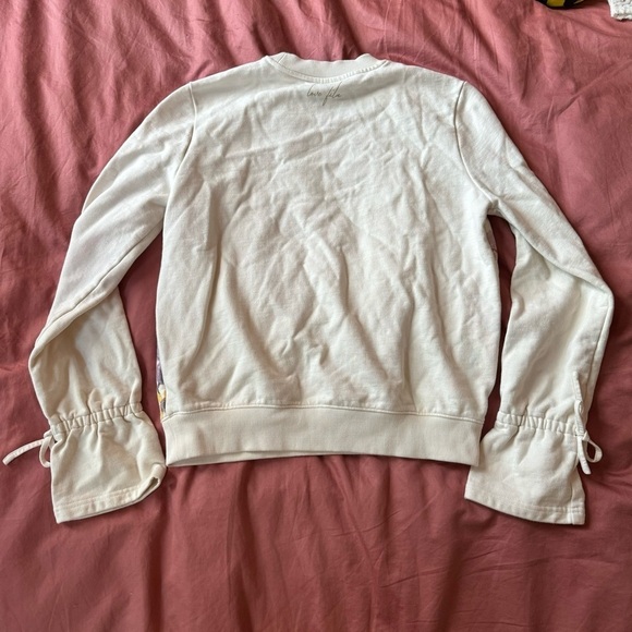 FILA Floral Cream Bow Crewneck Sweatshirt Medium - Picture 2 of 3